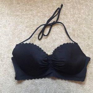 Victoria Secret black scalloped bikini top